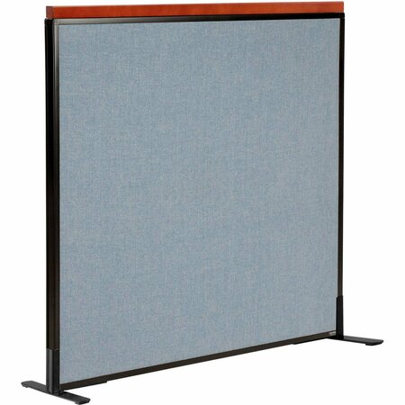 INTERION BY GLOBAL INDUSTRIAL Interion Deluxe Freestanding Office Partition Panel, 48-1/4inW x 43-1/2inH, Blue 694851FBL